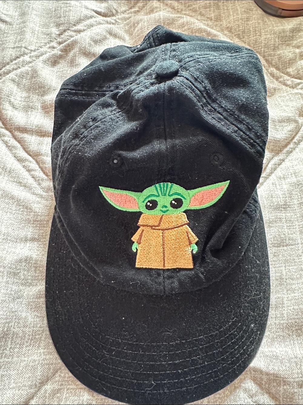 Star Wars Black Cap with Grogu Patch and Embroidery